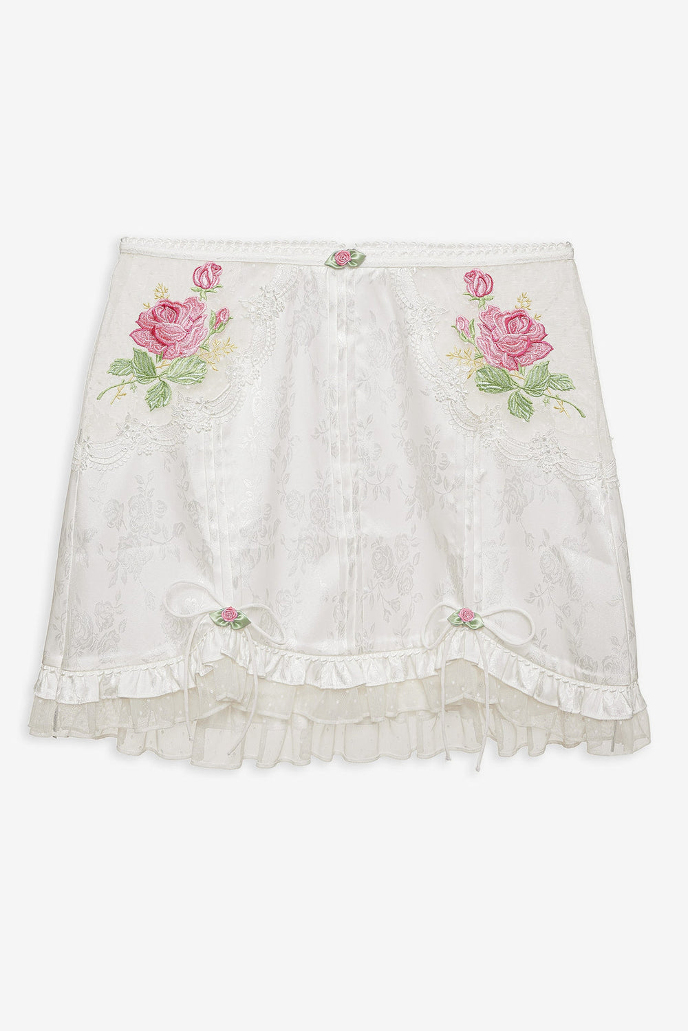 Heirloom Rose Slip Skirt White