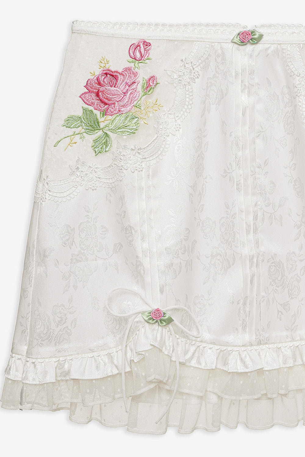 Heirloom Rose Slip Skirt White