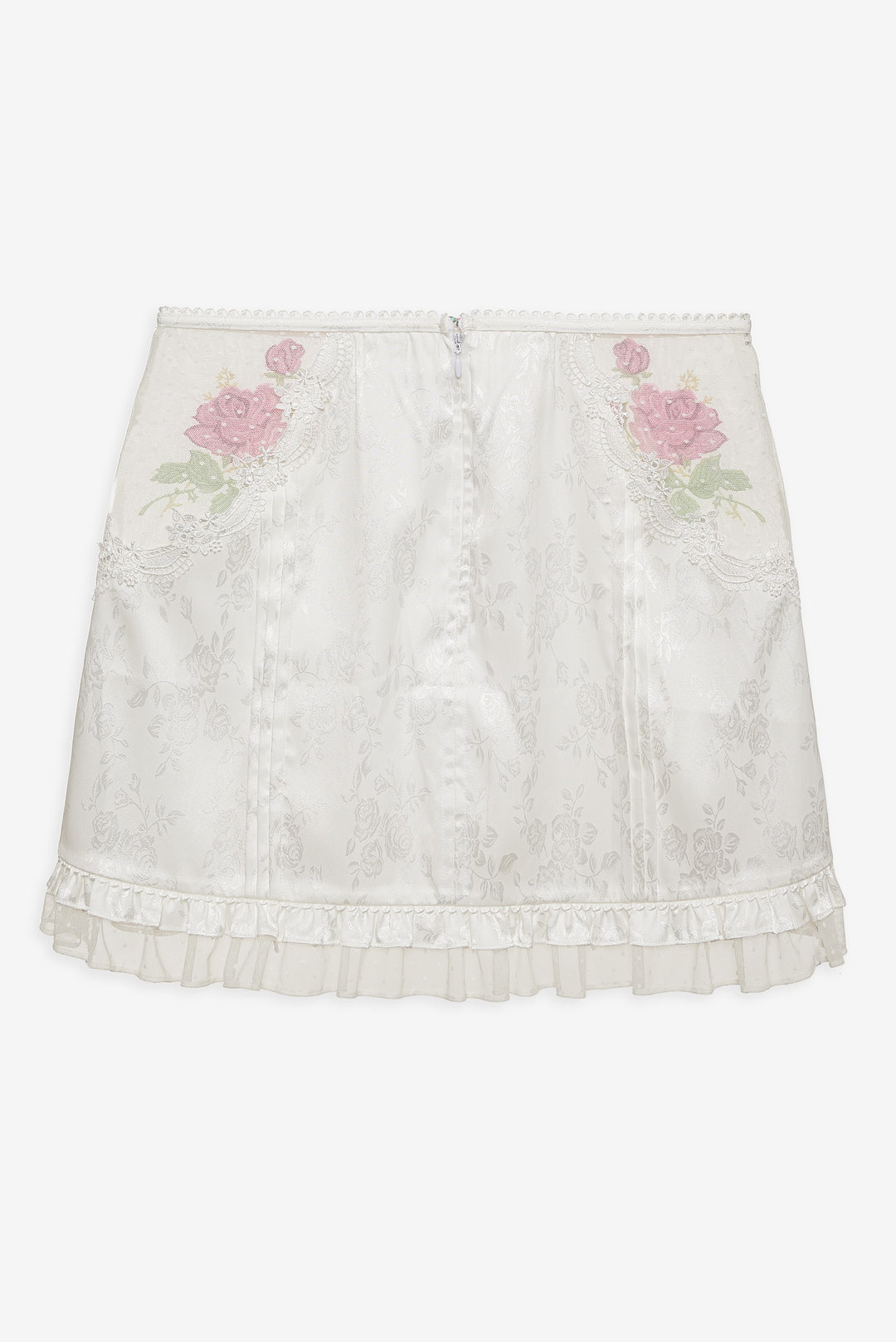 Heirloom Rose Slip Skirt White