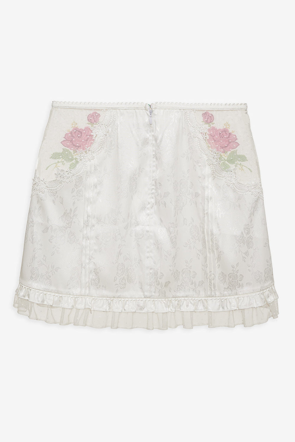 Heirloom Rose Slip Skirt White