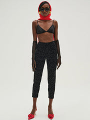 Midnight Velvet Capri Pant Black