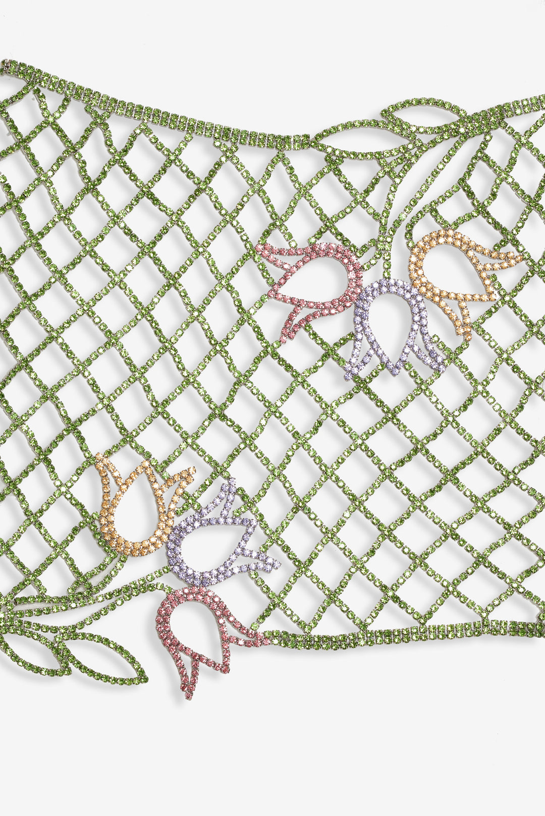 Tulip Grid Rhinestone Skirt Green