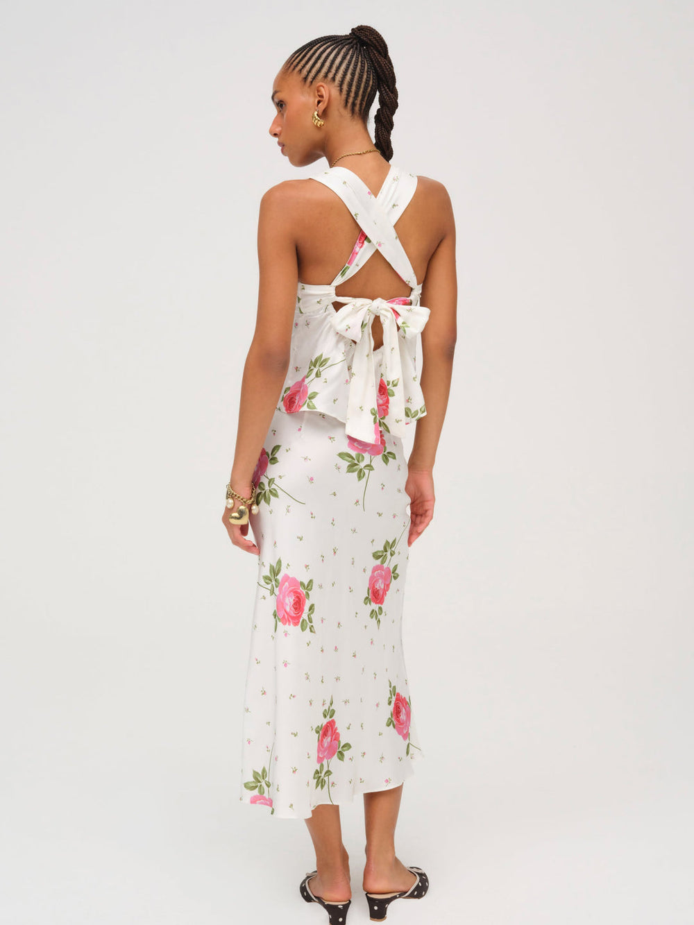 Rosebud Midi Skirt White