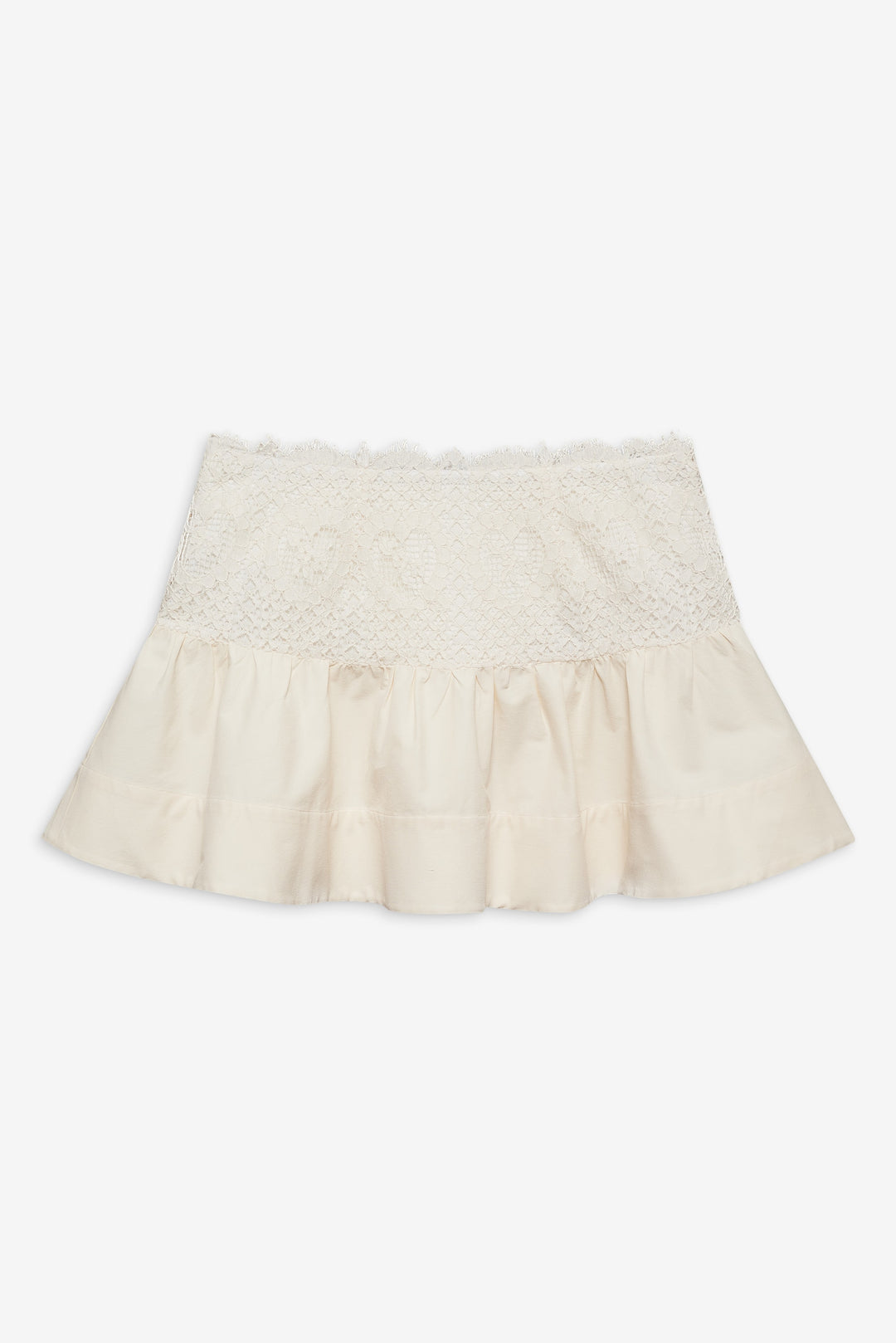 Doily Lace Mini Skirt Cream