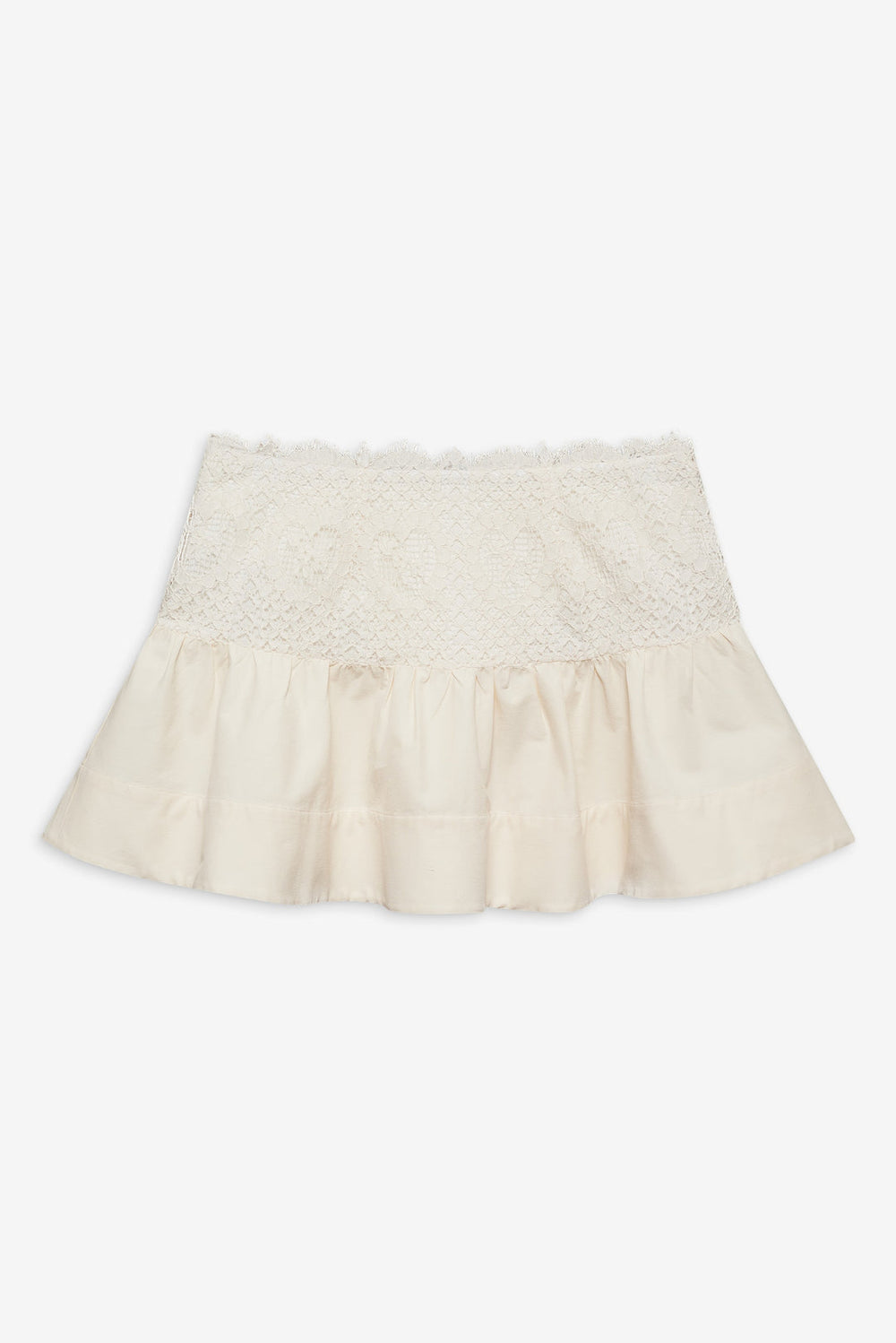 Doily Lace Mini Skirt Cream