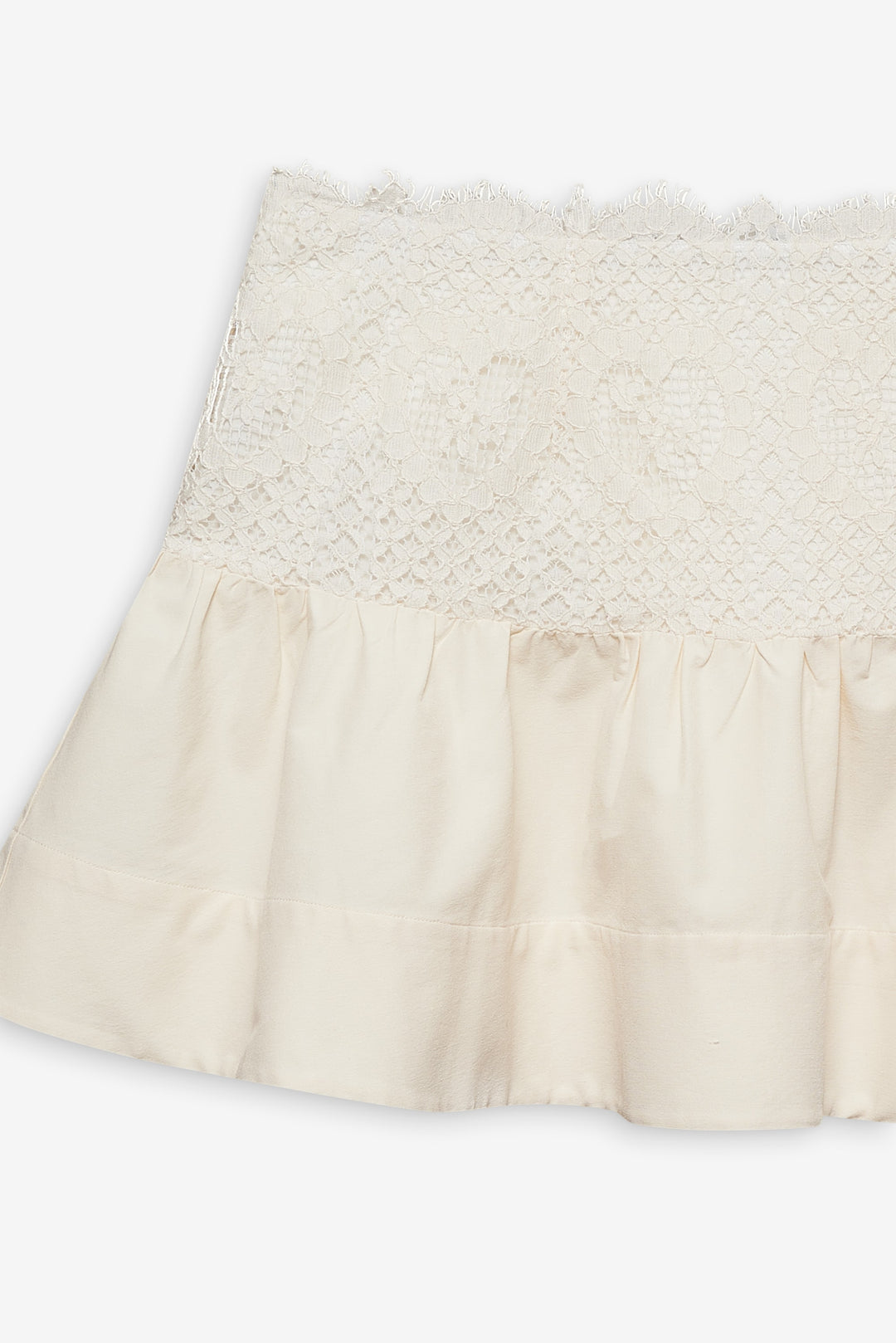 Doily Lace Mini Skirt Cream