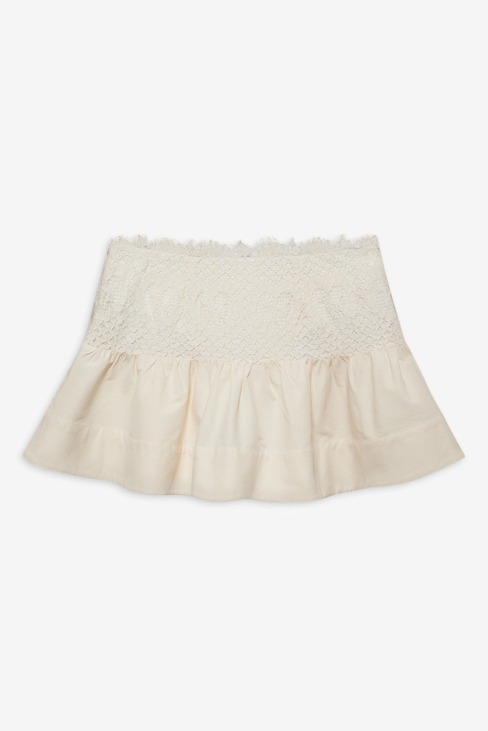 Doily Lace Mini Skirt Cream