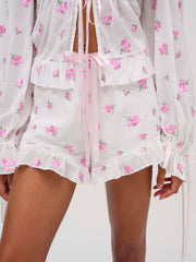 Fiona Floral Short White