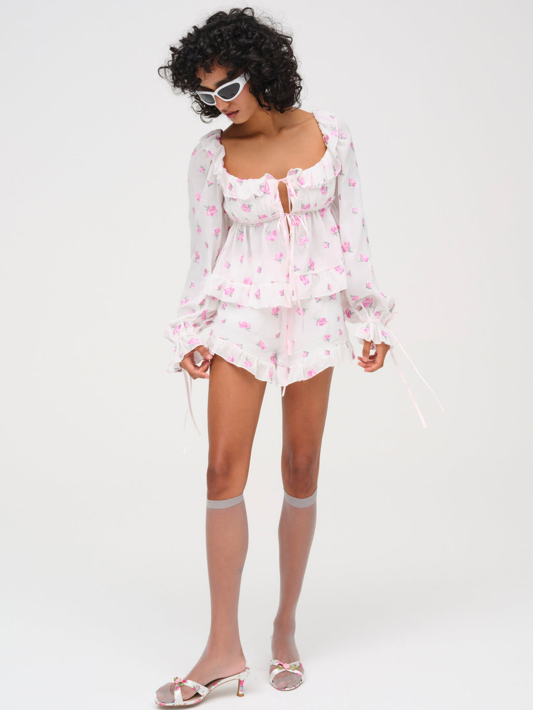 Fiona Floral Short White