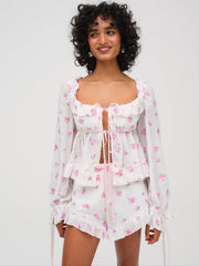 Fiona Floral Short White