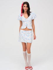 Livia Linen Mini Skirt White