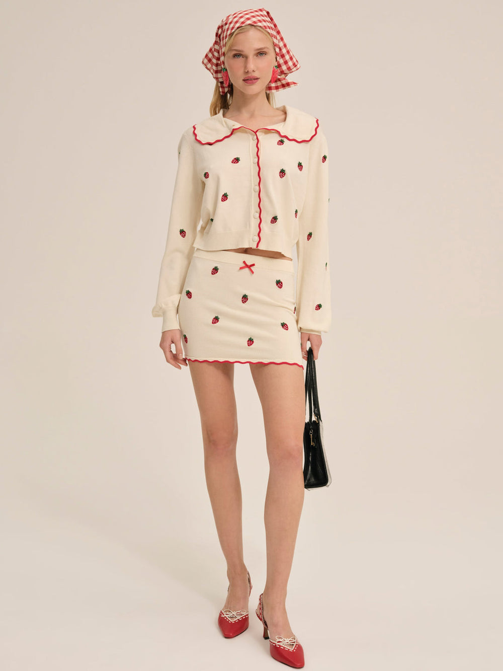 Strawberry Jam Mini Skirt Cream