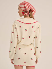 Strawberry Jam Mini Skirt Cream