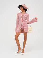Gingham Knit Skort Mauve