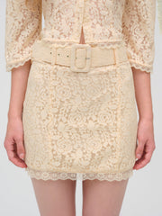 Lucy Lace Mini Skirt Buttercream