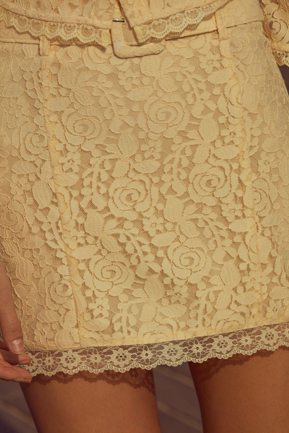 Lucy Lace Mini Skirt Buttercream