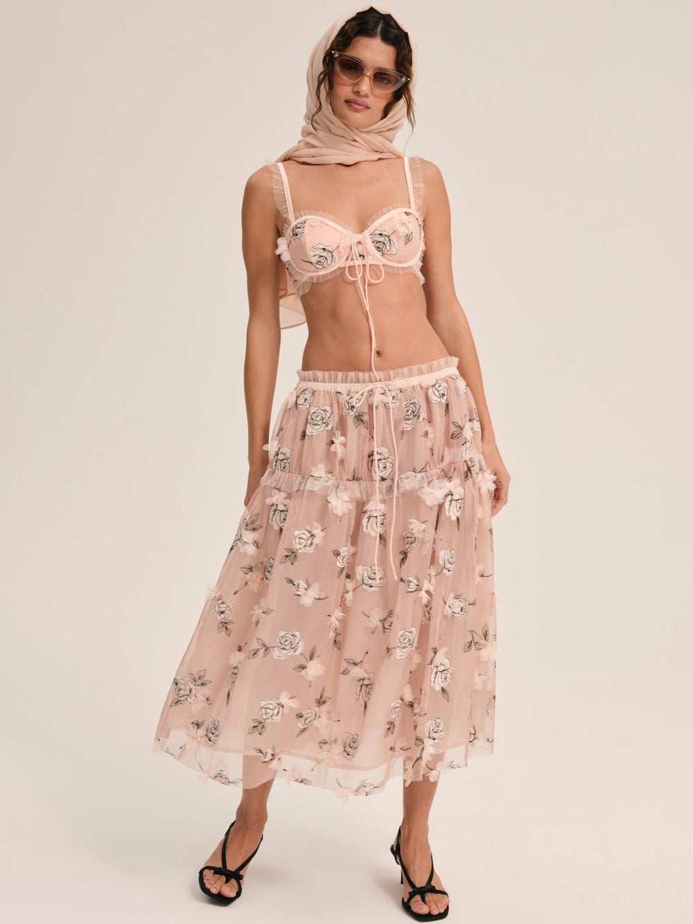 Blushing Rose Midi Skirt Blush