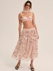 Blushing Rose Midi Skirt Blush