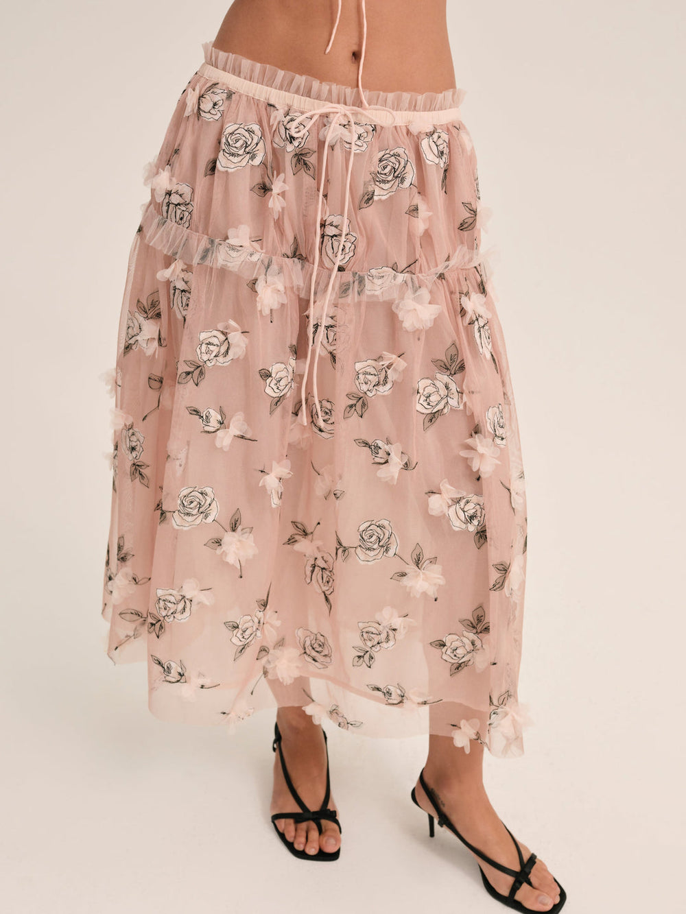 Blushing Rose Midi Skirt Blush