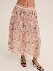 Blushing Rose Midi Skirt Blush