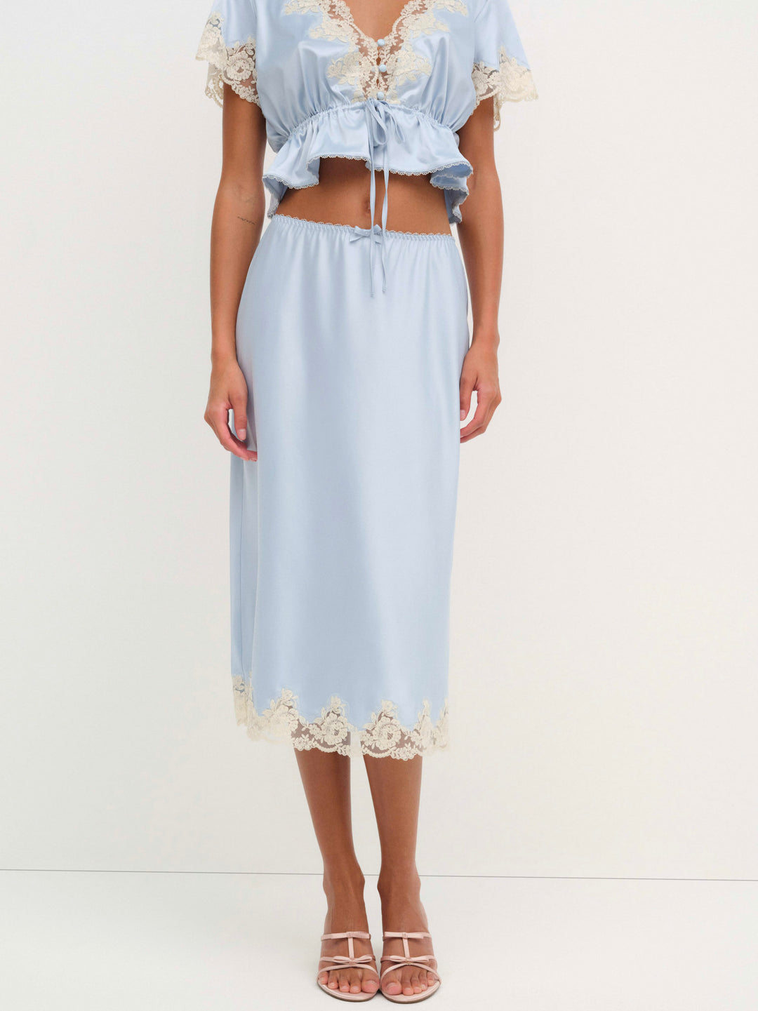 Sweetheart Midi Skirt Dusty Blue