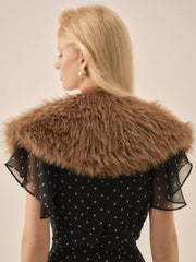 Warm Honey Faux Fur Stole  Brown