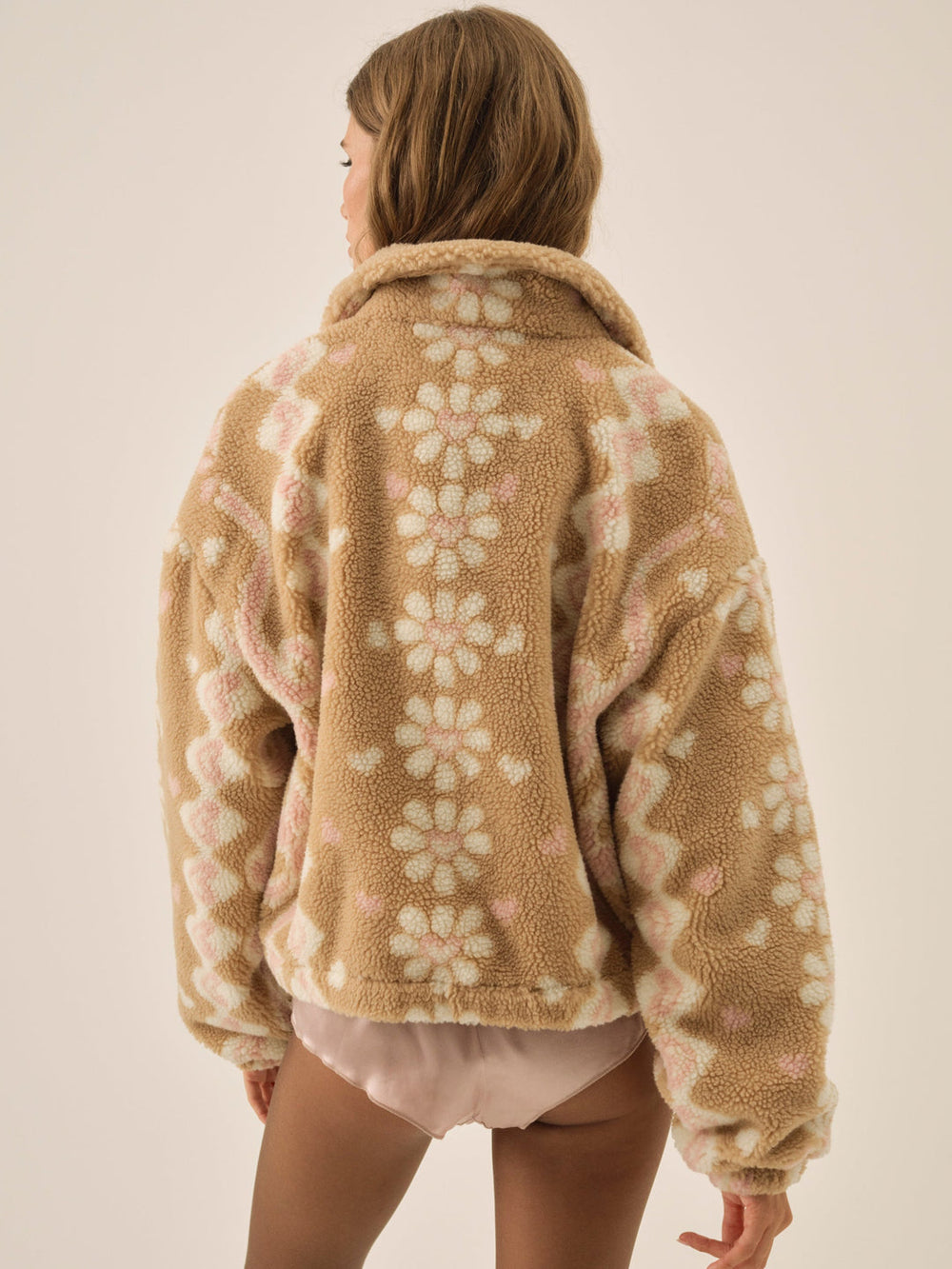 Betty Sherpa Zip Up Pink