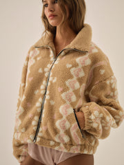 Betty Sherpa Zip Up Pink