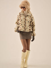 Betty Sherpa Zip Up Brown