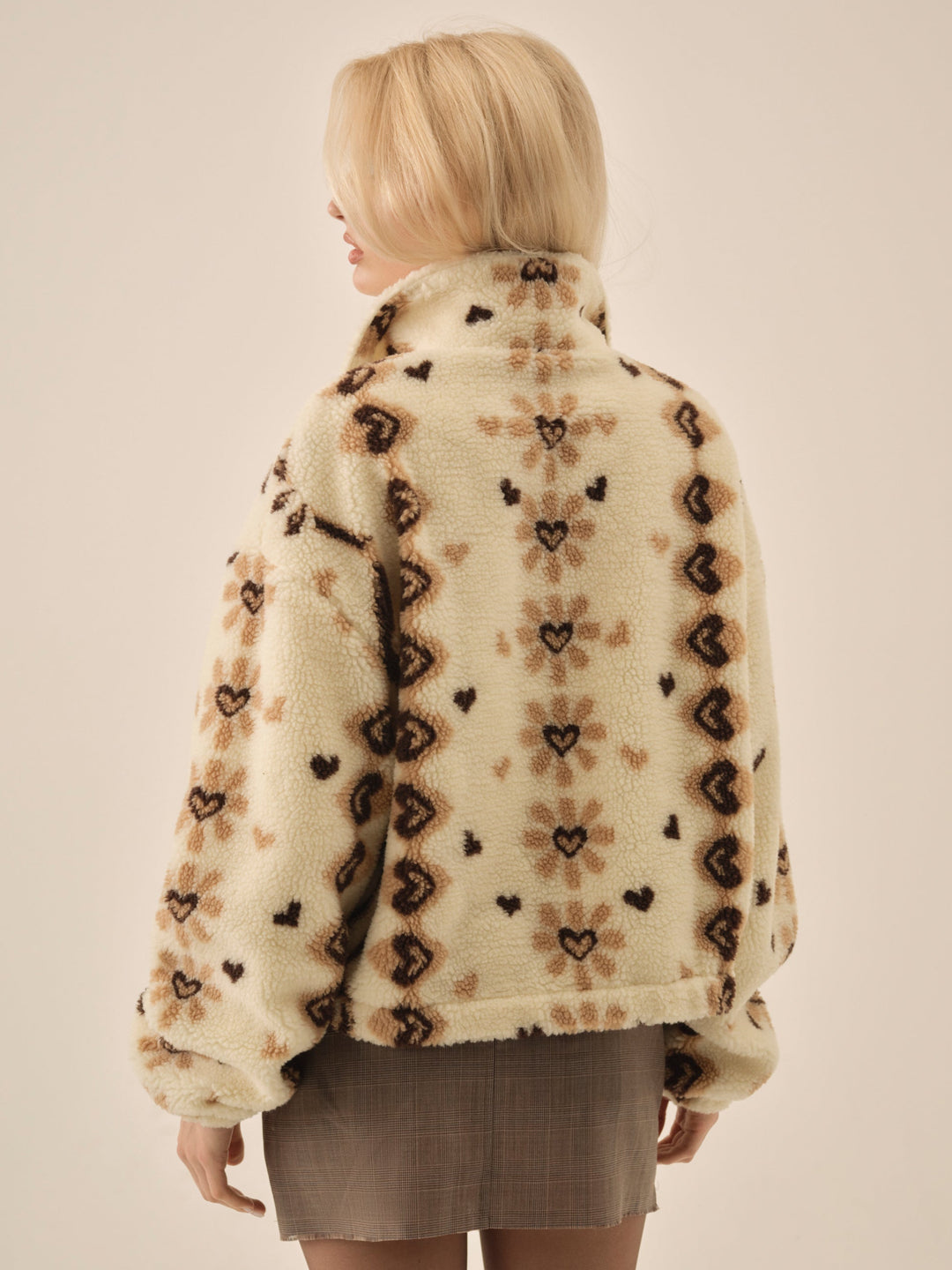 Betty Sherpa Zip Up Brown