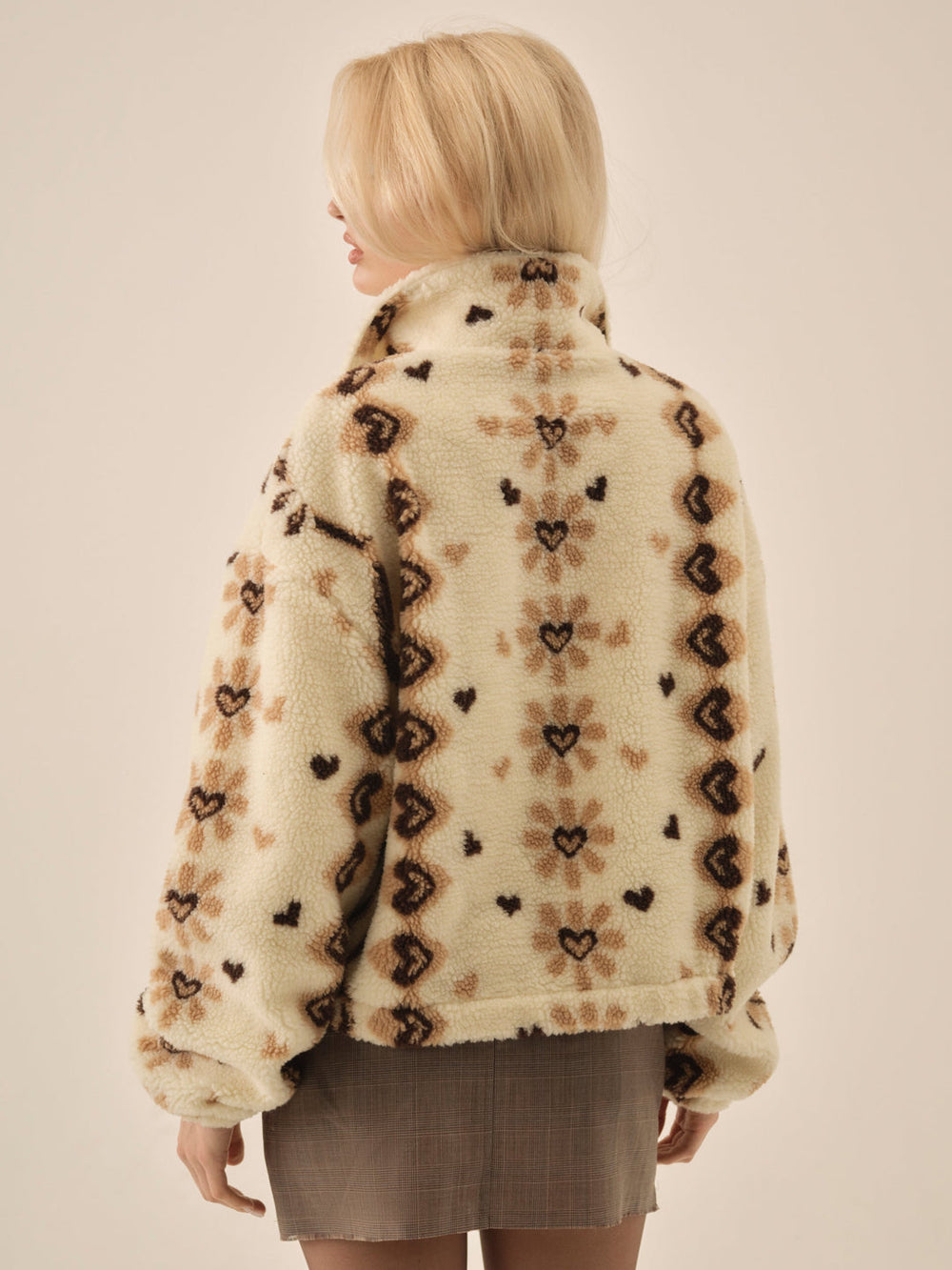 Betty Sherpa Zip Up Brown