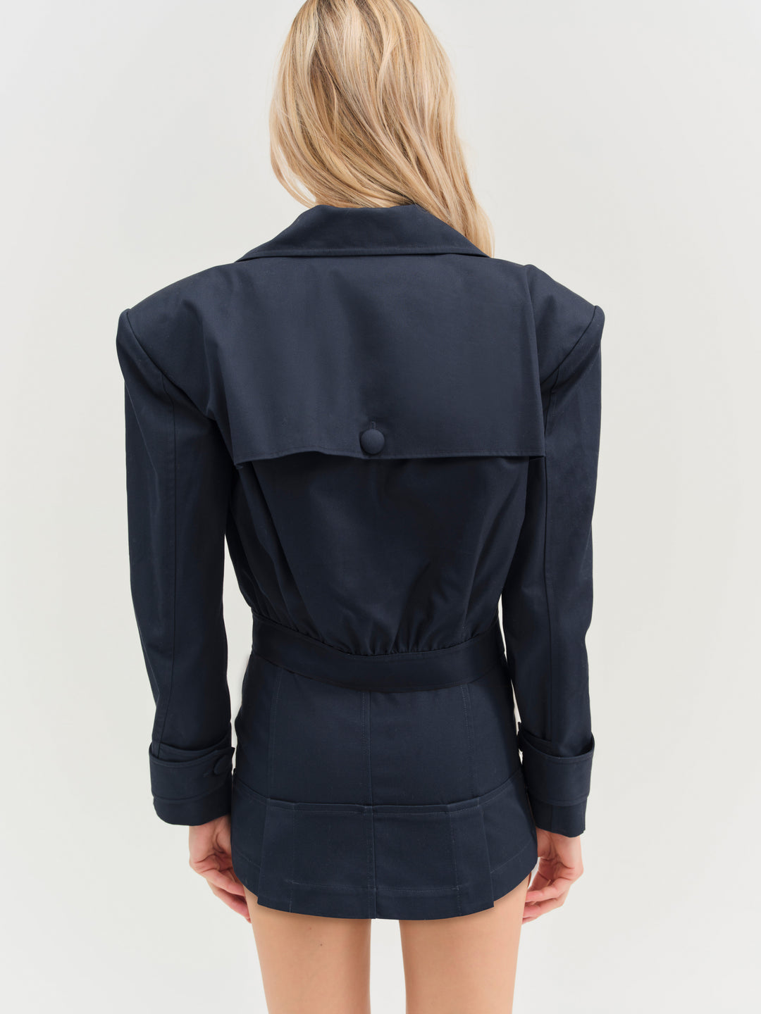 Cotton Twill Cropped Jacket Navy