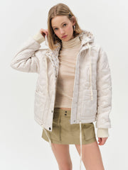 Isabel Quilted Puffer Jacket Cream