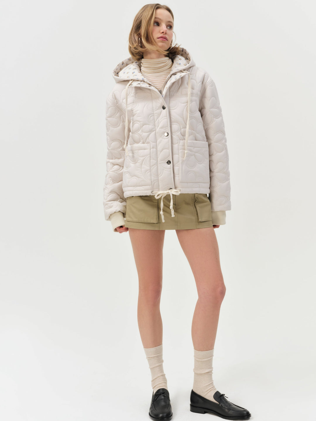 Isabel Quilted Puffer Jacket Cream