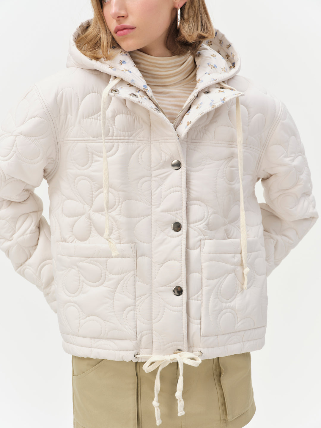 Isabel Quilted Puffer Jacket Cream