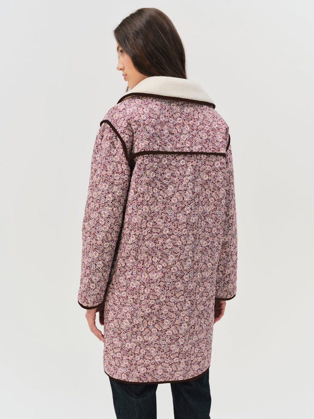 Marlene Floral Chore Coat Purple