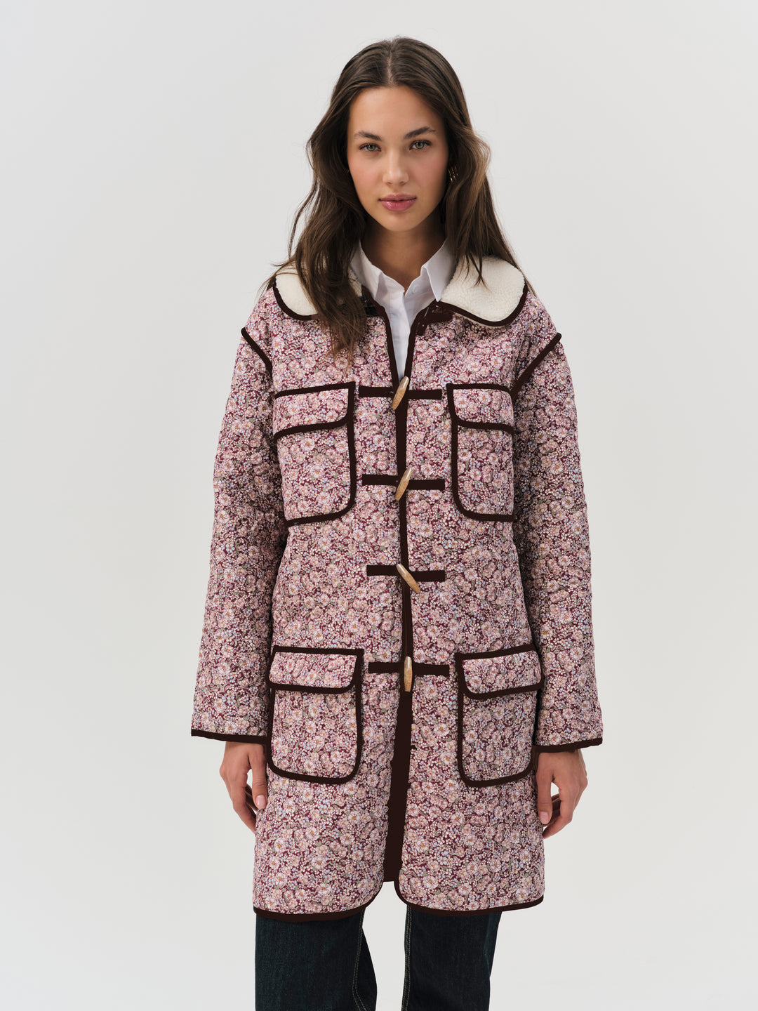 Marlene Floral Chore Coat Purple