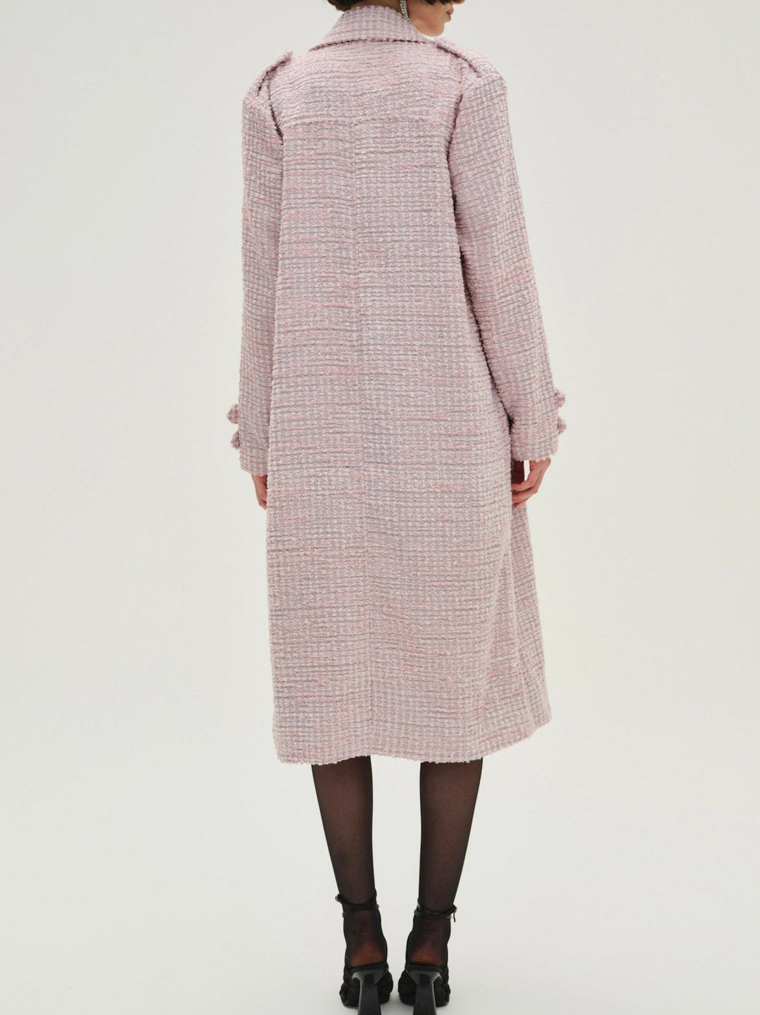 Strawberry Cream Tweed Coat Pink