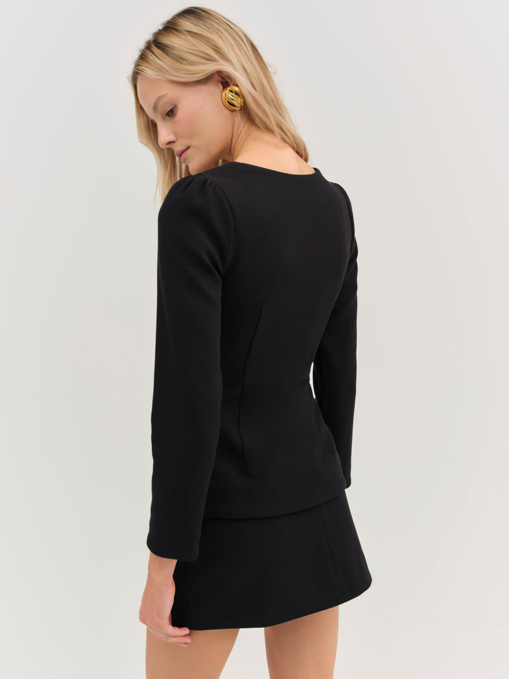 Josie Scoop Neck Blazer Black