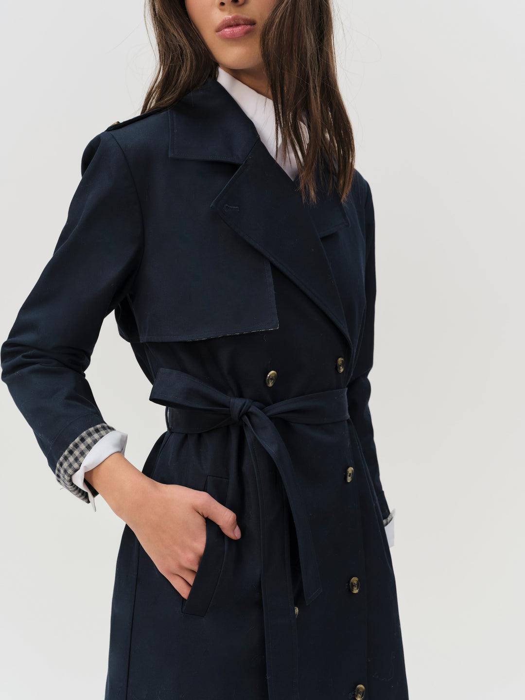 Reese Trench Coat Navy