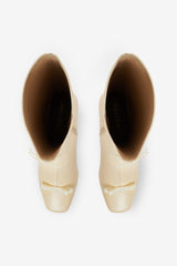 Claudine Cap Toe Boot Cream