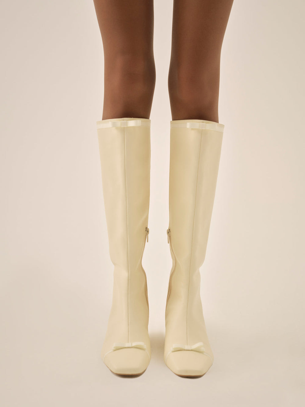Claudine Cap Toe Boot Cream