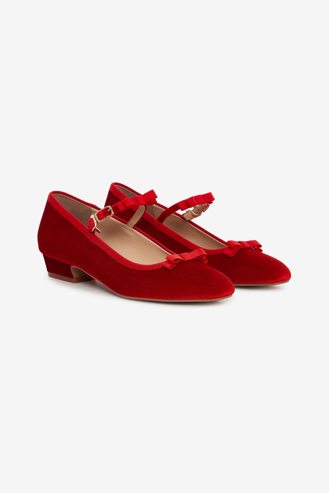 Lucia Velvet Mary Jane Red
