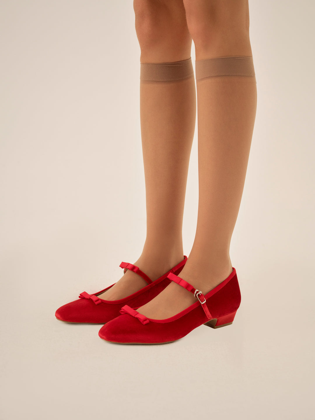 Lucia Velvet Mary Jane Red
