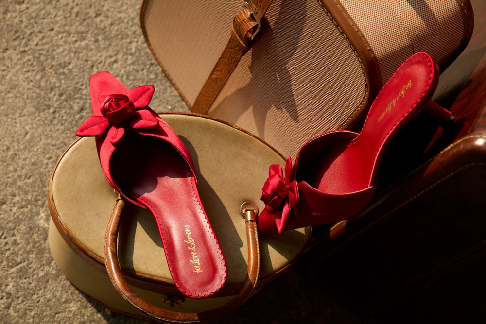 Claudine Mule Heel Red