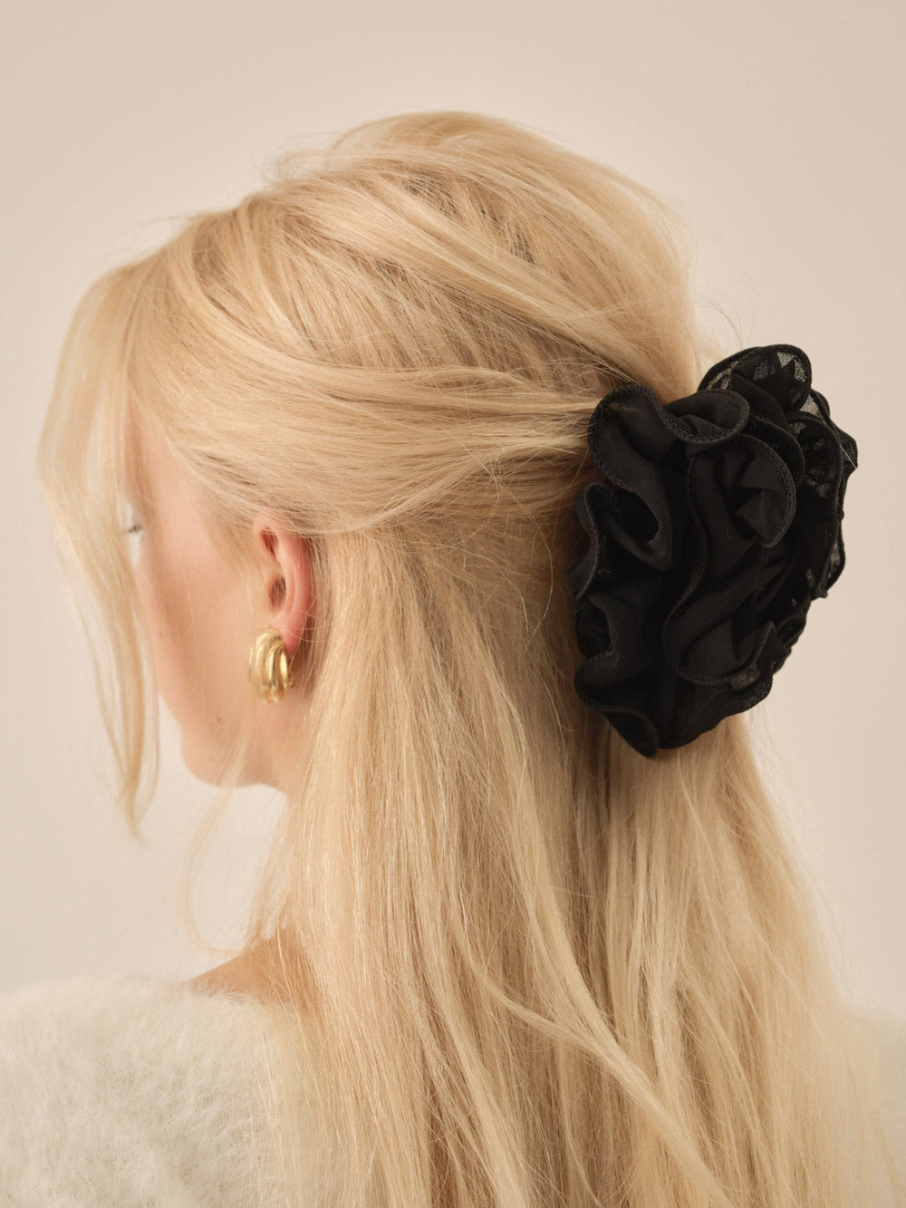 Rosette Hair Clip Black
