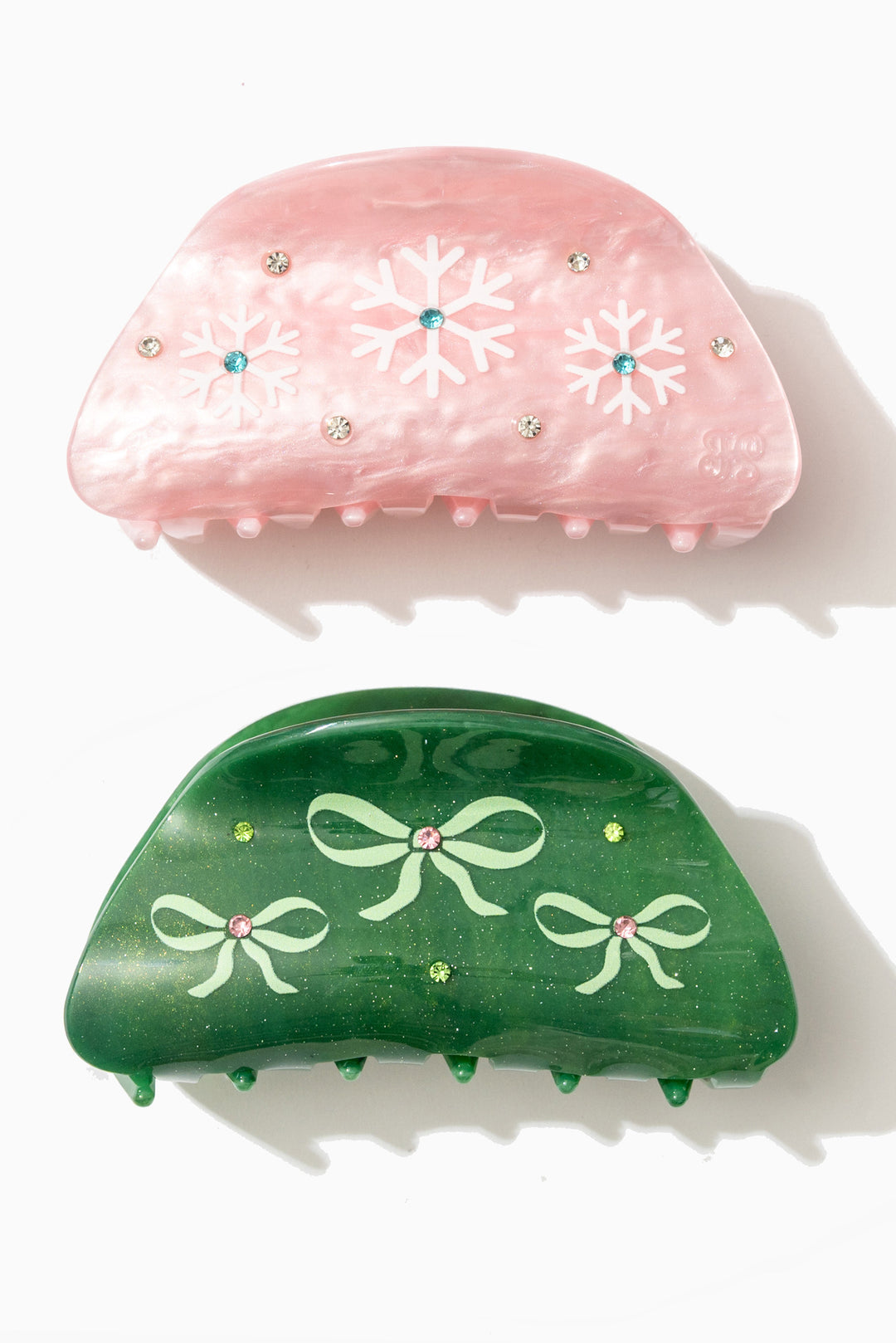Winter Wonderland Crystal Claw Clip Set of 2 White