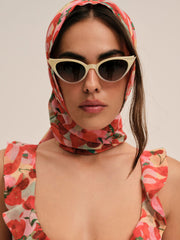 Ambrosia Print Headscarf Red