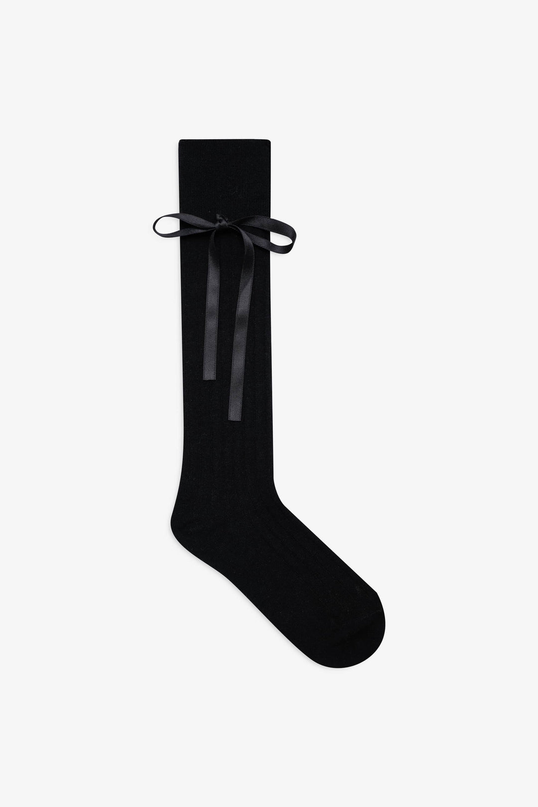 Knee-High Bow Socks Black