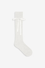 Knee-High Bow Socks Cream